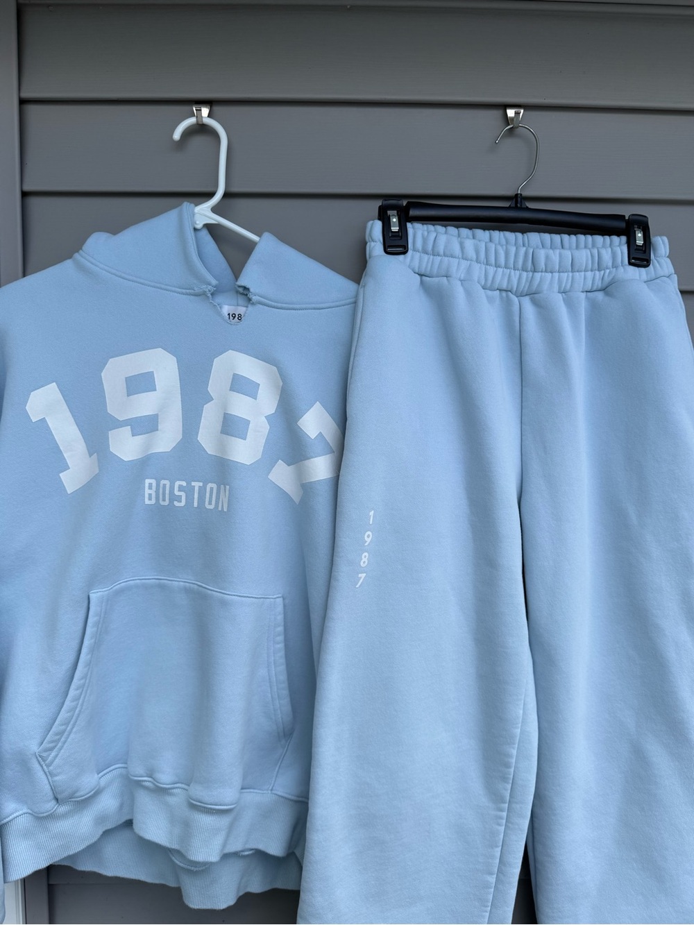 1987 Light Blue Hoodie & Wide Leg Sweatpants Set